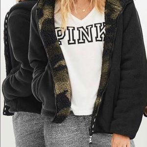 Victoria’s Secret Pink reversible Sherpa hoodie